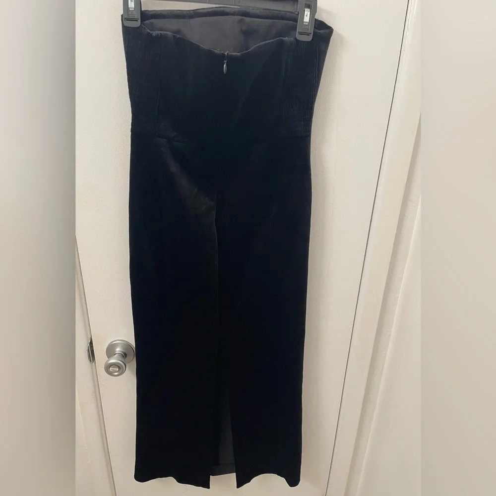 NWT ZARA STUNNING LIMITED EDITION Black Velvet Strapless Midi Dress - Women’s XS - Picture 7 of 11